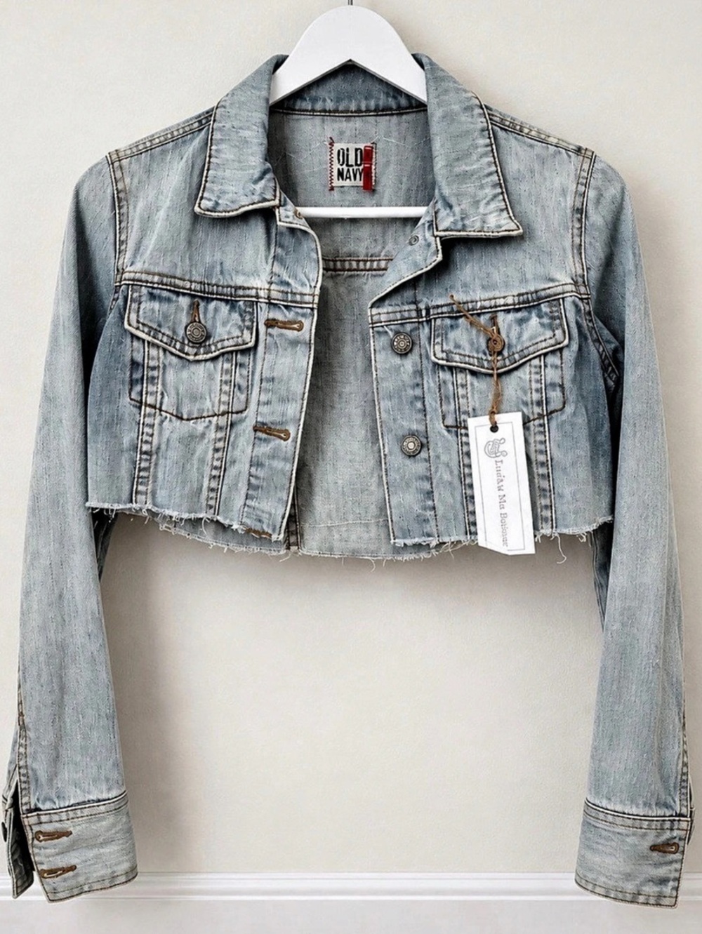 Old Navy Women'Small Cropped Blue Denim Jacket Size Small
